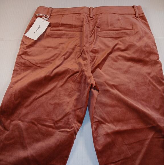 FRAME Denim Womens New w/Tags Salmon Velour Zip Fly Dress Trousers - Size 8 - Picture 3 of 3